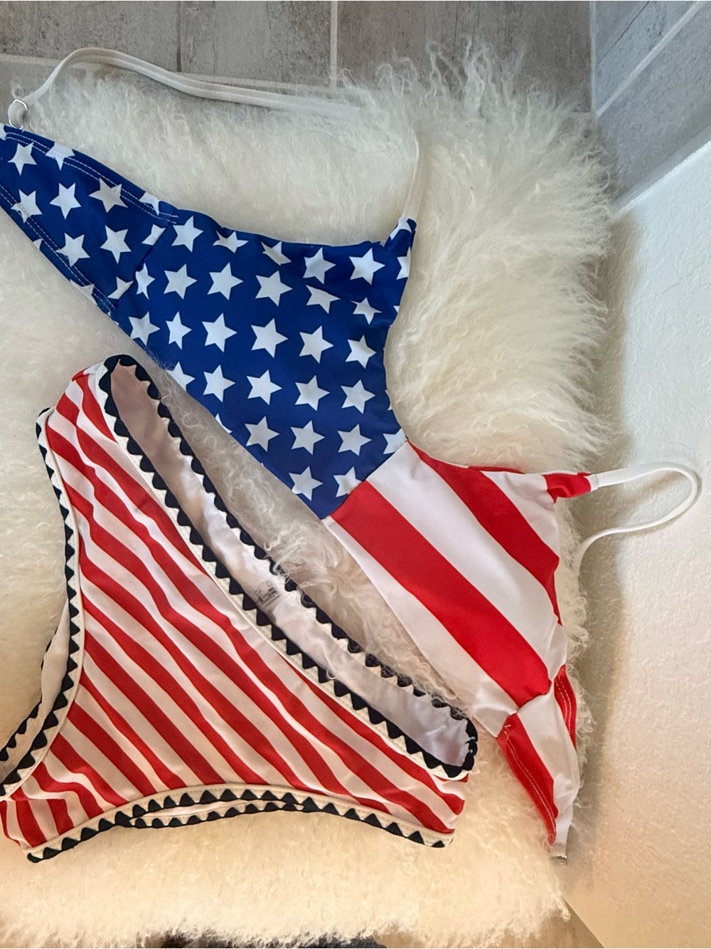 New Stars & Stripes Two-Piece Bikini Set - Patriotic Red, White & Blue in size s